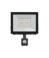 Noctis Lux lyskaster 50W - kald hvit, 230V, IP44, 176x221x53mm, svart, PIR sensor.