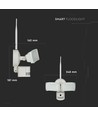 18W LED lyskaster med WiFi kamera og PIR sensor - 600lm, IP65, hvit, utendørs, kald hvit