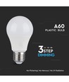 9W A60 LED Pære E27 - Plast, 3-trinns dimbar, 6400K