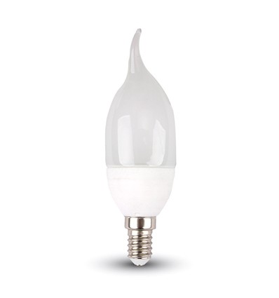 E14 4W LED kertepære med flamme - Varm hvit, 320lm, erstatter 30W