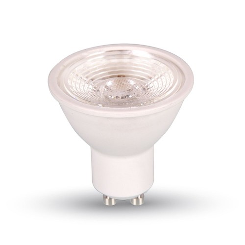 7W GU10 - LED plast spotlight, linse, 6000K, 38D, dimbar