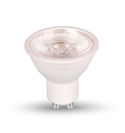 7W GU10 - LED plast spotlight, linse, 6000K, 38D, dimbar