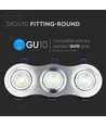 3xGU10 lampe - Rund, Børstet aluminium