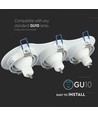 3xGU10 Lampe - Rund, hvit