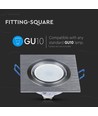 GU10/MR16 Firkantet downlight - Uten lyskilde, Hull: 7,5x7,5 cm, mål: 9,1x9,1 cm