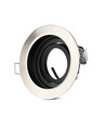 GU10 innfellingsspot, dypt design - Rund, Satin nikkel, Hull: Ø9 cm, Mål: Ø10 cm