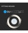 GU10 innfellingsspot, dypt design - Rund, Satin nikkel, Hull: Ø9 cm, Mål: Ø10 cm