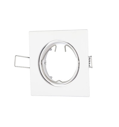 GU10 innfellingsspot - Firkantet, hvit, aluminium, uten lyskilde