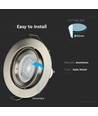 GU10 innfellingsspot rund - Satin nikkel, aluminium, Ø85 mm hull, IP20 innendørs