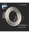 GU10 innfellingsspot - Satin nikkel, rund, aluminium, hull: Ø7,3 cm, mål: Ø8,1 cm