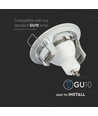 GU10 innfellingsspot - Hvit, aluminium, IP20 innendørs, Hull: Ø7,3 cm, Mål: Ø8,1 cm