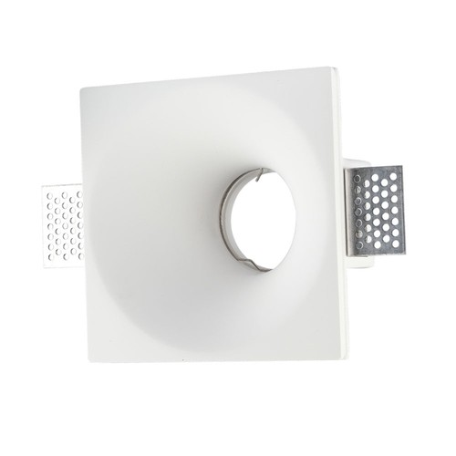 GU10 Gips Lampe/ring - Innspartling, Forkantet, Hvit