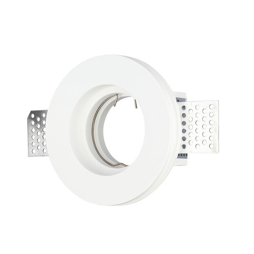 Downlight for innsparkling i gips - Gypsum, rund, Ø10cm, hullmål Ø10,3cm, hvit