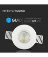 GU10-lampe - Gips, rund, hvit