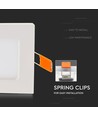 V-Tac 12x12cm, 6W LED innbyggingspanel - Hull: 11x11 cm, Mål: 12x12 cm, 230V