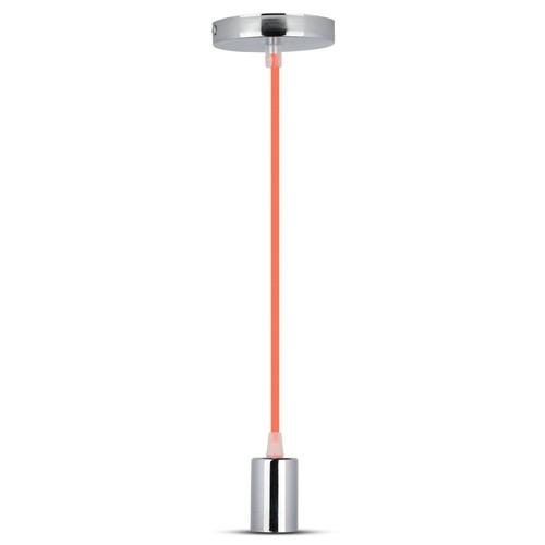 E27 Krom Metall Kopp Pendel Lampe - Oransje