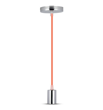 E27 Krom Metall Kopp Pendel Lampe - Oransje