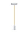 E27 Krom Metall Kopp Pendellampe - Beige