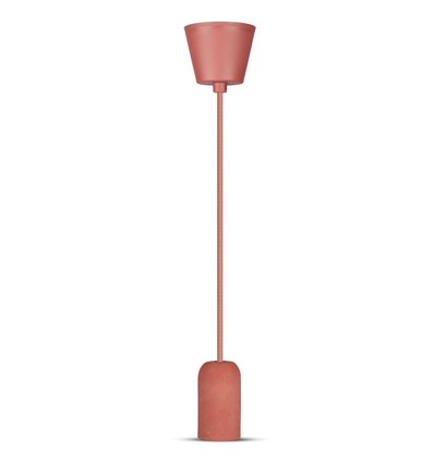 Rød betong pendellampe, E27 fatning - Rund, Ø5cm, uten lyskilde, IP20 innendørs