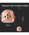 Pendel lampe i kobber til E27 - uten lyskilde, IP20
