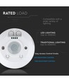 V-Tac Bevegelsessensor 360° PIR - 1000W, 8m, IP20 innendørs, 230V
