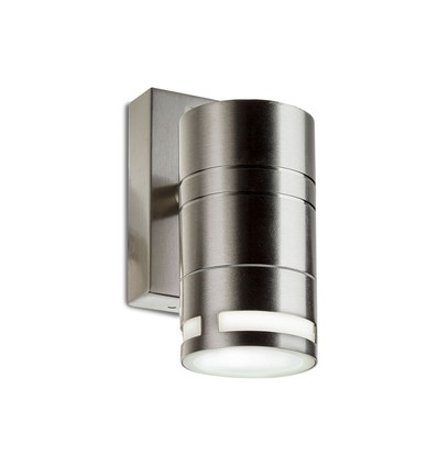 GU10 vegglampe i rustfritt stål - IP44 utendørs, glass, uten lyskilde