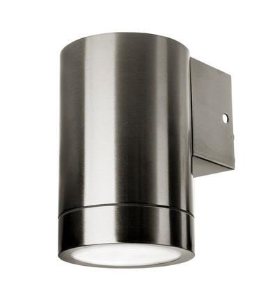 GU10 vegglampe med nedadgående lys - IP44 utendørs, rustfritt stål, uten lyskilde
