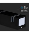 GU10 firkantet vegglampe med opp/ned lys - IP44 utendørs, sort, rustfritt stål, uten lyskilde