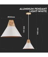 Aluminiums pendellampe - hvit, E27