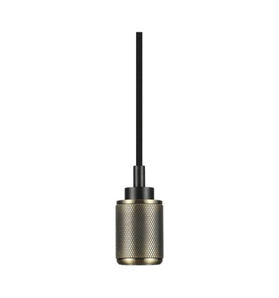 E27 pendeloppheng i bronse aluminium - 1m stoffledning, vertikale striper, max 60W, IP20