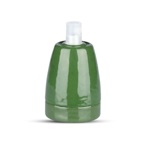 E27 sokkel i grønn porselen - Max 60W, Ø4,7 x 6,4 cm, IP20 innendørs