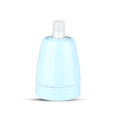 E27 porselenssokkel - Blå, max 60W, Ø4,7 x 6,4 cm, IP20 innendørs