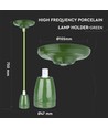 Høyfrekvent porselen lampe E27 sokkel - Grønn.