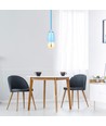 E27 porselensfatningssett, blå - Max 60W, Ø10,5cm, inkl. ledning, pendeloppheng