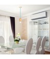 E27 pendeloppheng i tre med blå ledning - Max 60W, elegant design, uten lyskilde