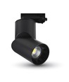 20W LED Skinnespot - 5000K, Sort Hus, Rund.