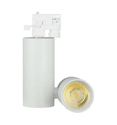 30W 1-fase skinnespot, RA95 - 24 grader, hvit, 6400K, 5 års garanti