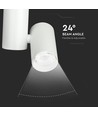 30W 1-fase skinnespot, RA95 - 24 grader, hvit, 6400K, 5 års garanti