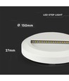 2W trappebelysning - LED, 4000K, Hvit hus, Rund.