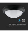 12W LED taklampe - IP54, Ø22cm, sort kant, 3000K, inkl. lyskilde