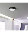 12W oval LED tak/vegglampe - IP54, sort, 3000K, 24,2 x 16,5 cm