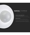 Infrarød Bevegelsessensor - Hvit, Manuell Overstyring, Maks: 300W LED