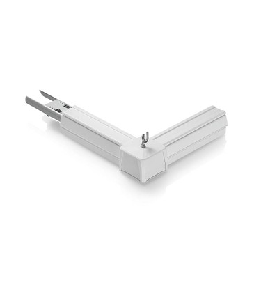 L-kobling for 8-leder skinnesystem - Hvit, vinkelstykke
