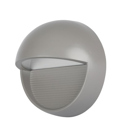 3W LED bedlampe / trappelys, Grå - Rund, IP65 utendørs, 3000K, Ø5,8cm