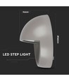 3W LED bedlampe / trappelys, Grå - Rund, IP65 utendørs, 3000K, Ø5,8cm