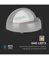 3W LED bedlampe / trappelys, Grå - Rund, IP65 utendørs, 3000K, Ø5,8cm
