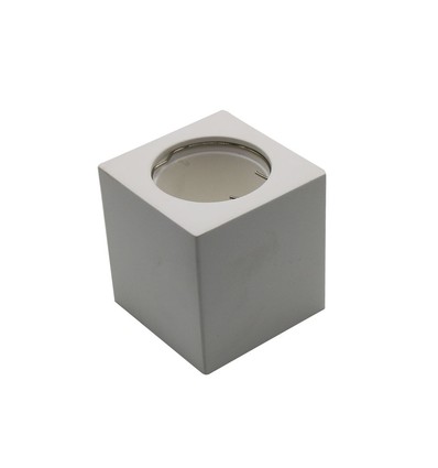 GU10 påbygningsspot i gips, kvadratisk - Hvit, 70x70x75mm, malbar, IP20, uten lyskilde