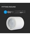 GU10 takmontert gipsring - Rund, hvit, Ø7cm, uten lyskilde