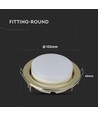 GX53 innfellingsspot - Rund, gull, hull: Ø9cm, mål: Ø10,5cm, IP20 innendørs