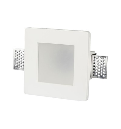 GU10 innfellingsspot - Firkantet, hvit, frostet glass, 12x12 cm, IP20